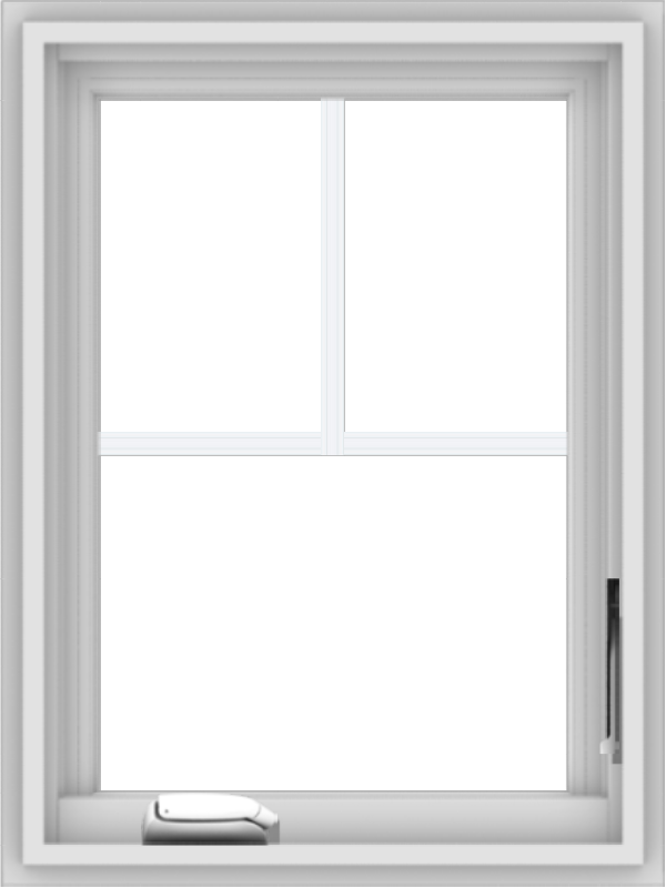 WDMA 18x24 (17.5 x 23.5 inch) White Vinyl uPVC Crank out Casement Window with Fractional Grilles