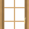 WDMA 18x30 (17.5 x 29.5 inch) Pine Wood Light Grey Aluminum Push out Casement Window with Colonial Grids