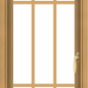 WDMA 18x30 (17.5 x 29.5 inch) Pine Wood Light Grey Aluminum Push out Casement Window with Prairie Grilles