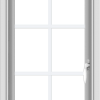 WDMA 18x30 (17.5 x 29.5 inch) Vinyl uPVC White Push out Casement Window with Colonial Grids