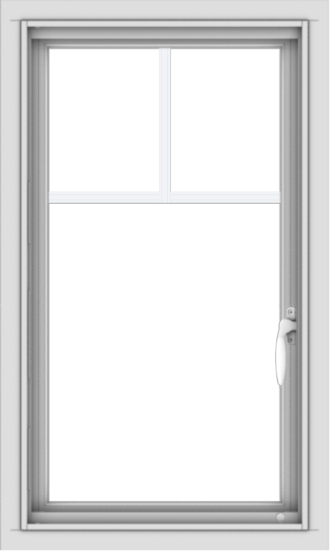 WDMA 18x30 (17.5 x 29.5 inch) Vinyl uPVC White Push out Casement Window with Fractional Grilles