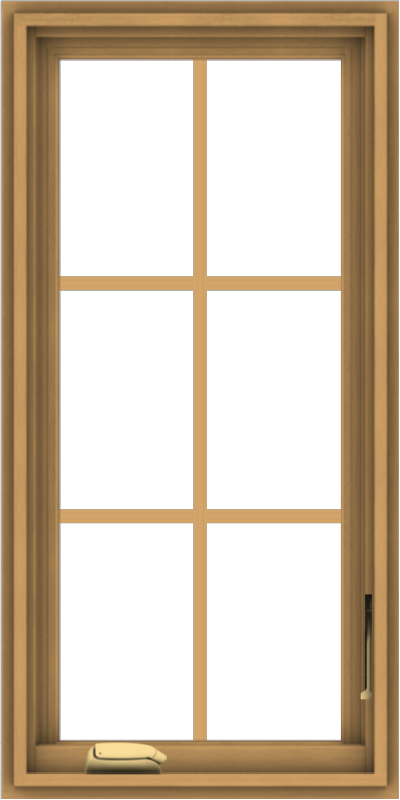 WDMA 18x36 (17.5 x 35.5 inch) Pine Wood Dark Grey Aluminum Crank out Casement Window with Colonial Grids