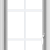 WDMA 18x36 (17.5 x 35.5 inch) Vinyl uPVC White Push out Casement Window with Colonial Grids