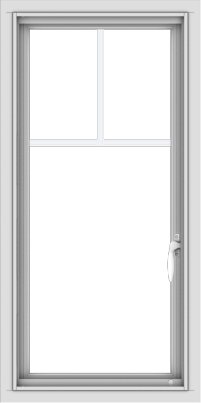 WDMA 18x36 (17.5 x 35.5 inch) Vinyl uPVC White Push out Casement Window with Fractional Grilles