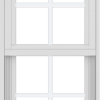 WDMA 18x36 (17.5 x 35.5 inch) Vinyl uPVC White Single Hung Double Hung Window with Colonial Grids Exterior