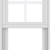 WDMA 18x36 (17.5 x 35.5 inch) Vinyl uPVC White Single Hung Double Hung Window with Top Colonial Grids Exterior
