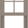 WDMA 18x36 (17.5 x 35.5 inch) Vinyl uPVC Brown Single Hung Double Hung Window with Top Colonial Grids Exterior