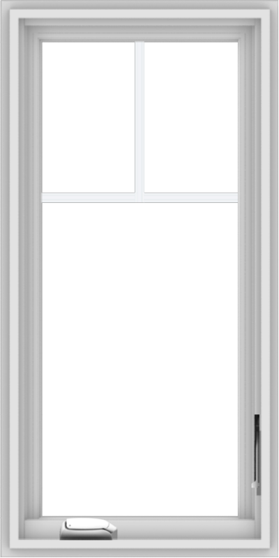 WDMA 18x36 (17.5 x 35.5 inch) White Vinyl uPVC Crank out Casement Window with Fractional Grilles