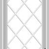 WDMA 18x36 (17.5 x 35.5 inch) White Vinyl uPVC Crank out Casement Window  with Diamond Grills