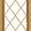 WDMA 18x40 (17.5 x 39.5 inch) Pine Wood Light Grey Aluminum Push out Casement Window  with Diamond Grills