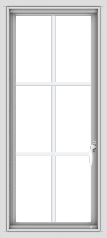 WDMA 18x40 (17.5 x 39.5 inch) Vinyl uPVC White Push out Casement Window with Colonial Grids