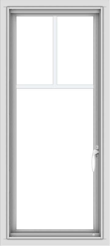 WDMA 18x40 (17.5 x 39.5 inch) Vinyl uPVC White Push out Casement Window with Fractional Grilles