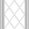 WDMA 18x40 (17.5 x 39.5 inch) White Vinyl uPVC Crank out Casement Window  with Diamond Grills