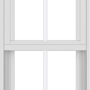 WDMA 18x42 (17.5 x 41.5 inch) Vinyl uPVC White Single Hung Double Hung Window with Colonial Grids Exterior