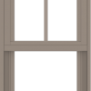 WDMA 18x42 (17.5 x 41.5 inch) Vinyl uPVC Brown Single Hung Double Hung Window with Top Colonial Grids Exterior