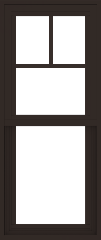 WDMA 18x42 (17.5 x 41.5 inch) Vinyl uPVC Dark Brown Single Hung Double Hung Window with Fractional Grids Interior