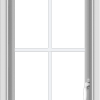 WDMA 18x48 (17.5 x 47.5 inch) uPVC Vinyl White push out Casement Window with Colonial Grids