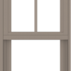WDMA 18x48 (17.5 x 47.5 inch) Vinyl uPVC Brown Single Hung Double Hung Window with Top Colonial Grids Exterior