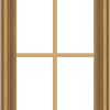 WDMA 18x54 (17.5 x 53.5 inch) Pine Wood Dark Grey Aluminum Crank out Casement Window with Colonial Grids