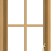 WDMA 18x54 (17.5 x 53.5 inch) Pine Wood Light Grey Aluminum push out Casement Window with Colonial Grids