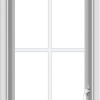 WDMA 18x54 (17.5 x 53.5 inch) uPVC Vinyl White push out Casement Window with Colonial Grids