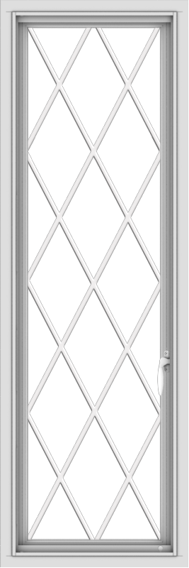 WDMA 18x54 (17.5 x 53.5 inch) uPVC Vinyl White push out Casement Window without Grids with Diamond Grills