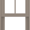 WDMA 18x54 (17.5 x 53.5 inch) Vinyl uPVC Brown Single Hung Double Hung Window with Top Colonial Grids Exterior