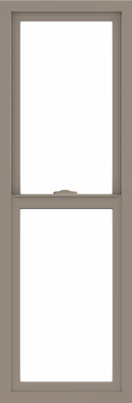WDMA 18x54 (17.5 x 53.5 inch) Vinyl uPVC Brown Single Hung Double Hung Window without Grids Interior