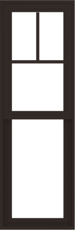 WDMA 18x54 (17.5 x 53.5 inch) Vinyl uPVC Dark Brown Single Hung Double Hung Window with Fractional Grids Interior