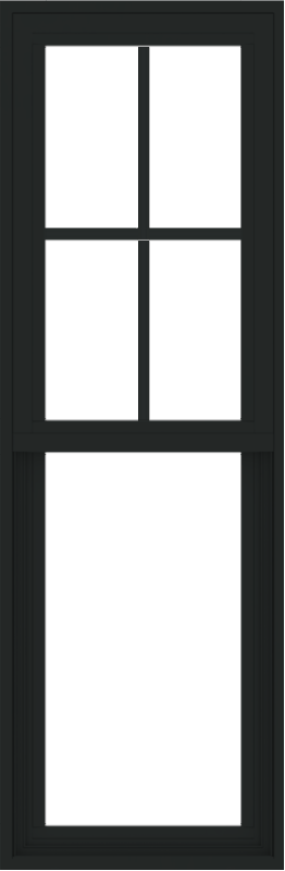 WDMA 18x54 (17.5 x 53.5 inch) Vinyl uPVC Black Single Hung Double Hung Window with Prairie Grids Interior