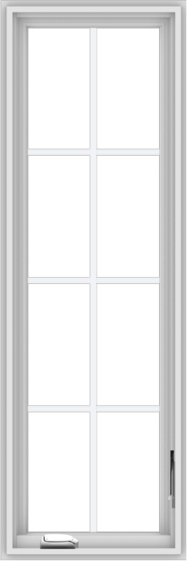 WDMA 18x54 (17.5 x 53.5 inch) White Vinyl uPVC Crank out Casement Window with Colonial Grids