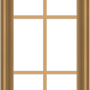 WDMA 18x60 (17.5 x 59.5 inch) Pine Wood Dark Grey Aluminum Crank out Casement Window with Colonial Grids