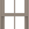WDMA 18x60 (17.5 x 59.5 inch) Vinyl uPVC Brown Single Hung Double Hung Window with Colonial Grids Exterior