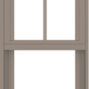 WDMA 18x60 (17.5 x 59.5 inch) Vinyl uPVC Brown Single Hung Double Hung Window with Top Colonial Grids Exterior