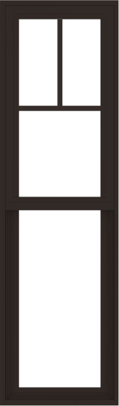 WDMA 18x60 (17.5 x 59.5 inch) Vinyl uPVC Dark Brown Single Hung Double Hung Window with Fractional Grids Interior
