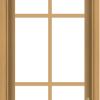 WDMA 18x66 (17.5 x 65.5 inch) Pine Wood Light Grey Aluminum Push out Casement Window with Colonial Grids