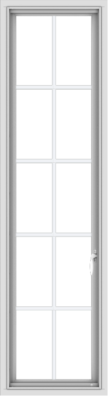 WDMA 18x66 (17.5 x 65.5 inch) White Vinyl uPVC Push out Casement Window with Colonial Grids