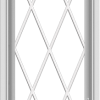 WDMA 18x66 (17.5 x 65.5 inch) White Vinyl uPVC Push out Casement Window without Grids with Diamond Grills
