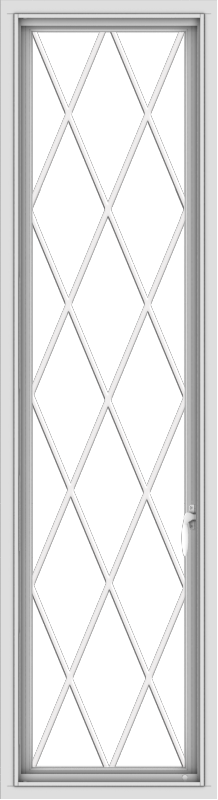 WDMA 18x66 (17.5 x 65.5 inch) White Vinyl uPVC Push out Casement Window without Grids with Diamond Grills