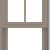 WDMA 18x66 (17.5 x 65.5 inch) Vinyl uPVC Brown Single Hung Double Hung Window with Top Colonial Grids Exterior