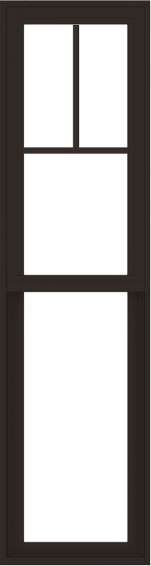 WDMA 18x66 (17.5 x 65.5 inch) Vinyl uPVC Dark Brown Single Hung Double Hung Window with Fractional Grids Interior