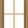 WDMA 18x72 (17.5 x 71.5 inch) Pine Wood Dark Grey Aluminum Crank out Casement Window with Colonial Grids