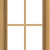 WDMA 18x72 (17.5 x 71.5 inch) Pine Wood Light Grey Aluminum Push out Casement Window with Colonial Grids