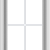 WDMA 18x72 (17.5 x 71.5 inch) White Vinyl uPVC Push out Casement Window with Colonial Grids