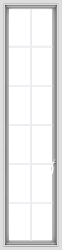 WDMA 18x72 (17.5 x 71.5 inch) White Vinyl uPVC Push out Casement Window with Colonial Grids
