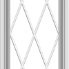 WDMA 18x72 (17.5 x 71.5 inch) White Vinyl uPVC Push out Casement Window without Grids with Diamond Grills