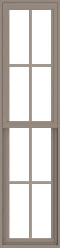WDMA 18x72 (17.5 x 71.5 inch) Vinyl uPVC Brown Single Hung Double Hung Window with Colonial Grids Exterior