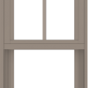 WDMA 18x72 (17.5 x 71.5 inch) Vinyl uPVC Brown Single Hung Double Hung Window with Top Colonial Grids Exterior