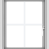 WDMA 20x24 (19.5 x 23.5 inch) Vinyl uPVC White Push out Casement Window with Colonial Grids
