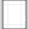 WDMA 20x24 (19.5 x 23.5 inch) Vinyl uPVC White Push out Casement Window with Prairie Grilles